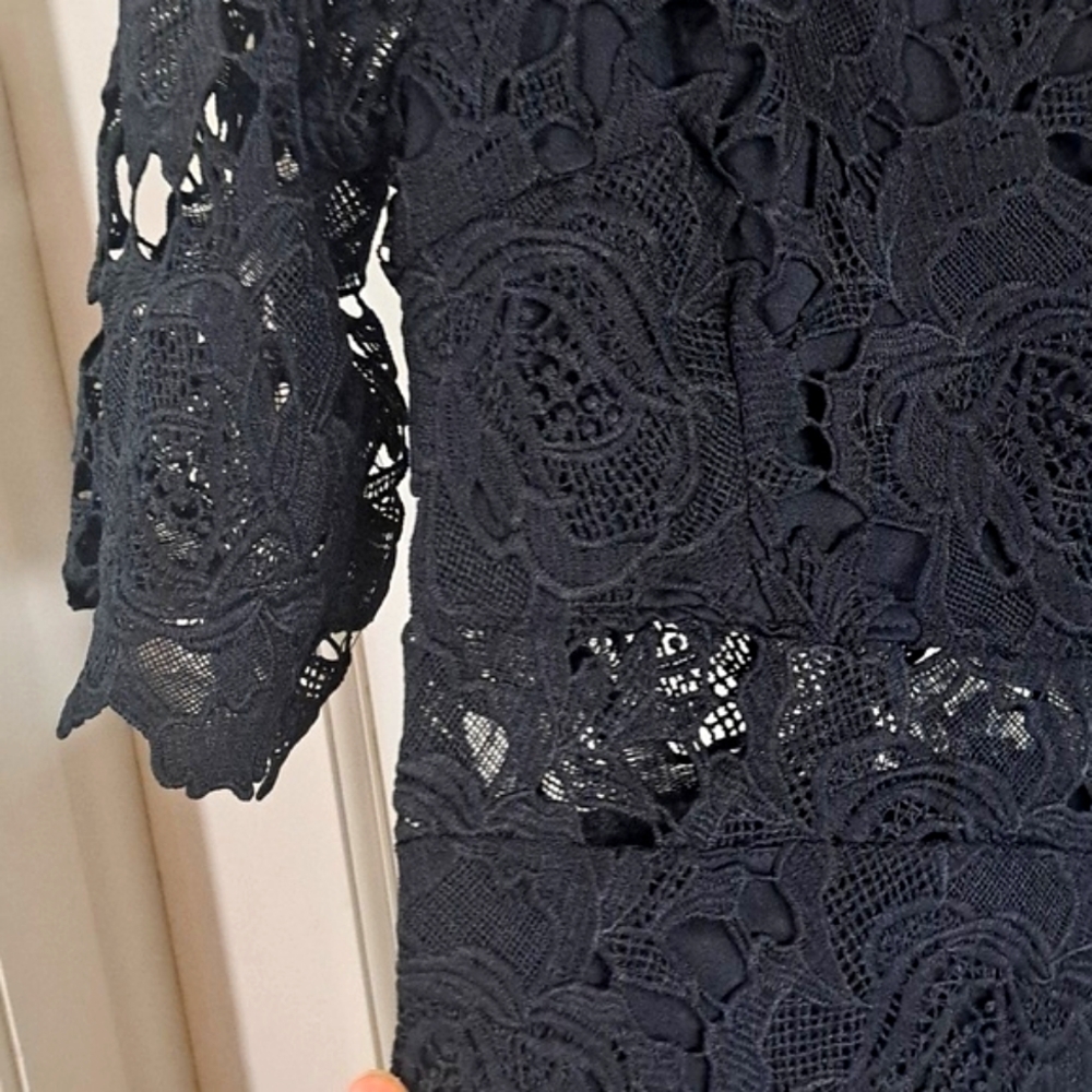 NWOT Lace Lulus A Fine Romance Black  Sheath Cocktail Dress Formal Slim Sexy - Picture 6 of 15